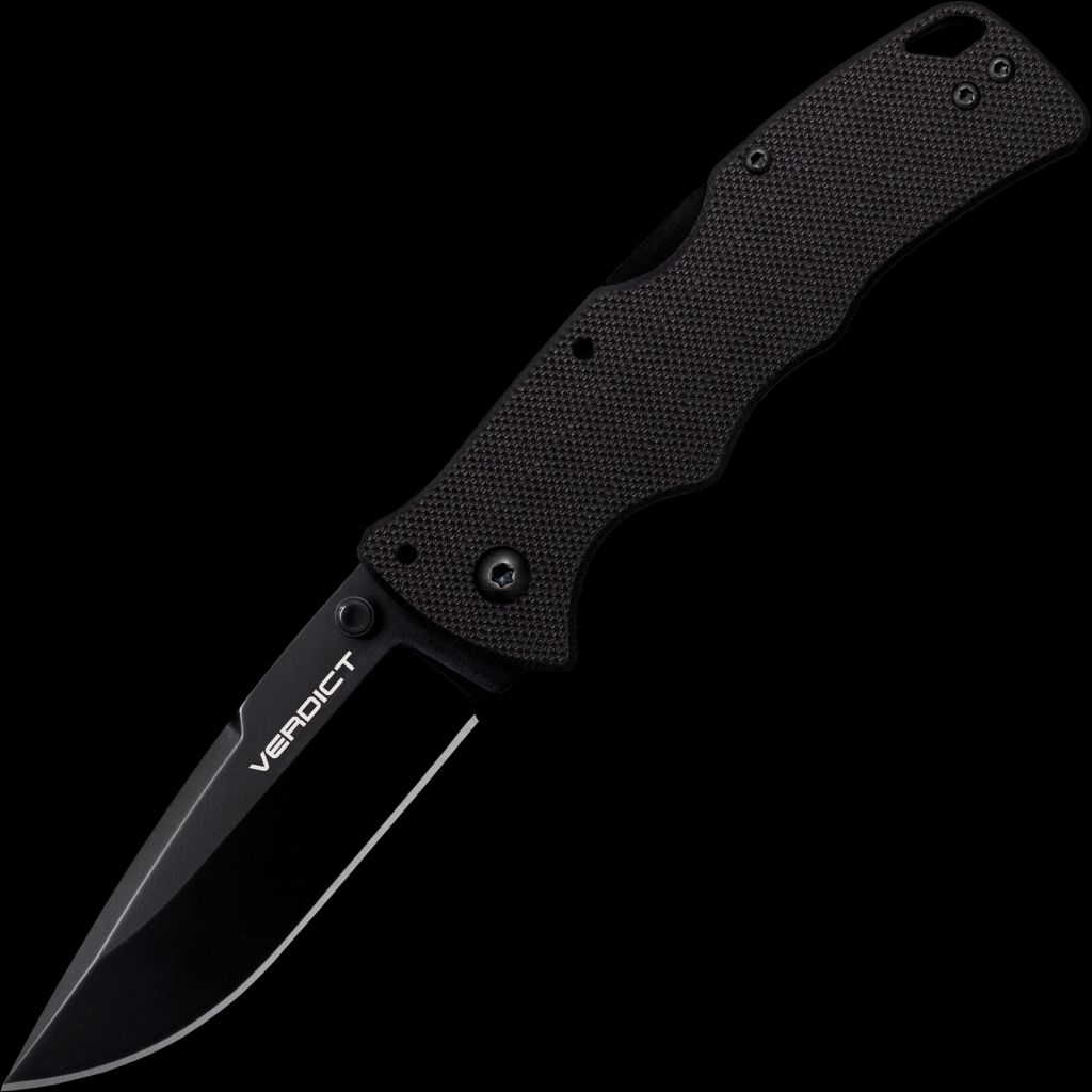 Cold Steel Verdict AUS10A Spear Point Black DLC Finish Black G-10 Handle
