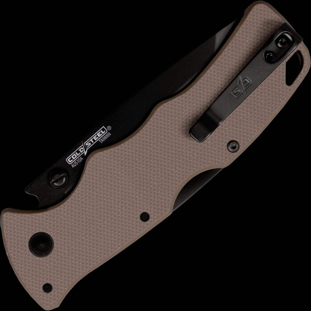 Cold Steel Verdict AUS10A Tanto Point Black DLC Finish FDE G-10 Handle - Image 2
