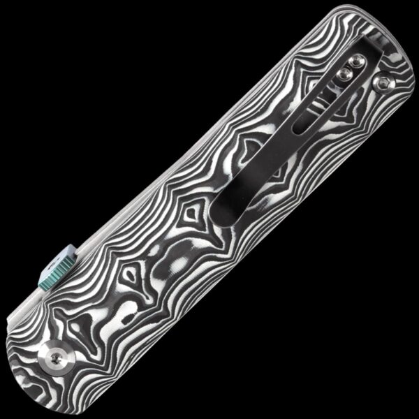 Kansept BTF Folding Knife - Black & White Nebula Carbon Fiber - Image 2