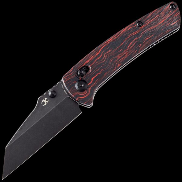 Kansept Main Street Crossbar Lock Knife/Black & Red G-Mascus Handle