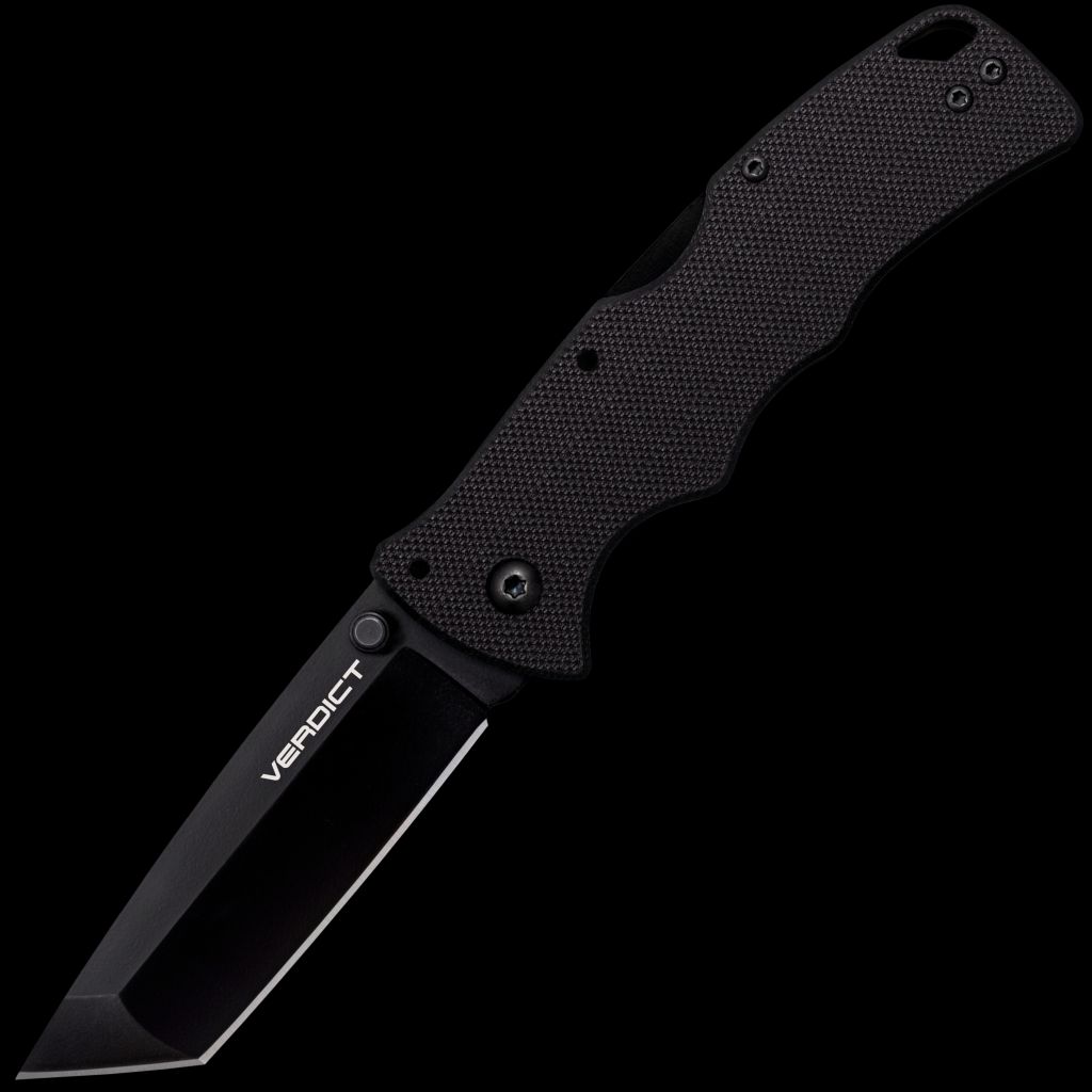 Cold Steel Verdict AUS10A Tanto Point Black DLC Finish Black G-10 Handle