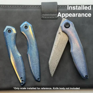 Alternative view of Kansept Blue Anodized Crystalized Titanium Scale